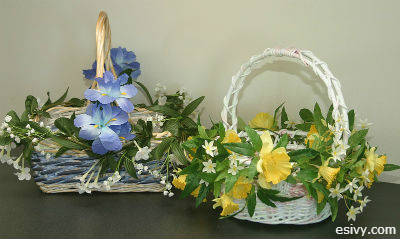 DIY Floral decorate Easter baskets