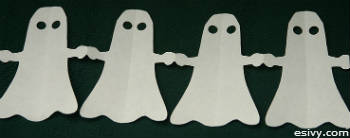 Halloween decoration - paper doll ghost garland
