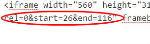 youtube end time customize youtube video in wordpress