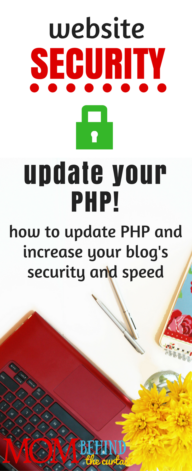 Blog tip - your website is probably running outdated PHP and you don't know! Learn what PHP is, and learn how to update it and increase your site speed and security - a WordPress tutorial